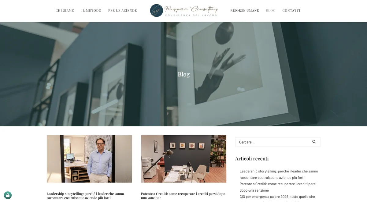 Il lavoro per Giovi Ruggiero, su desktop